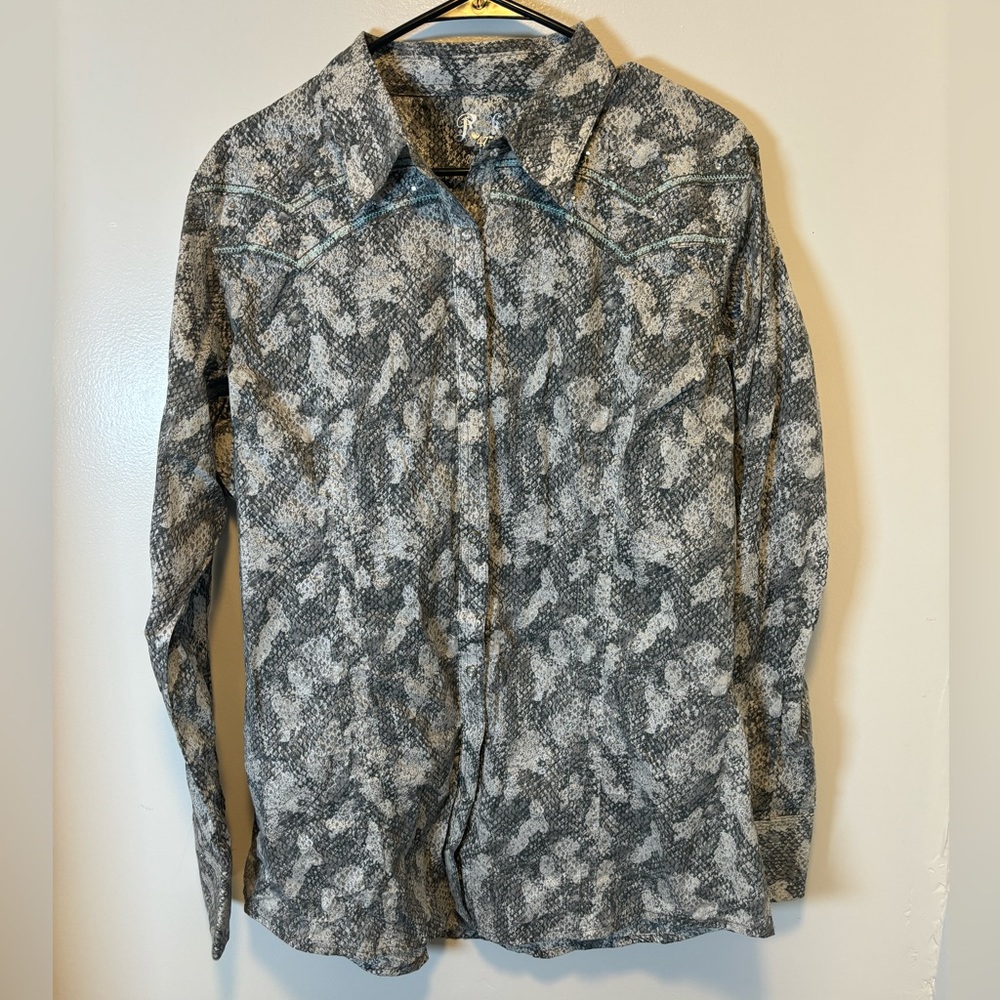 Wrangler Rock 47 cowgirl shirt snap buttons size XL‎